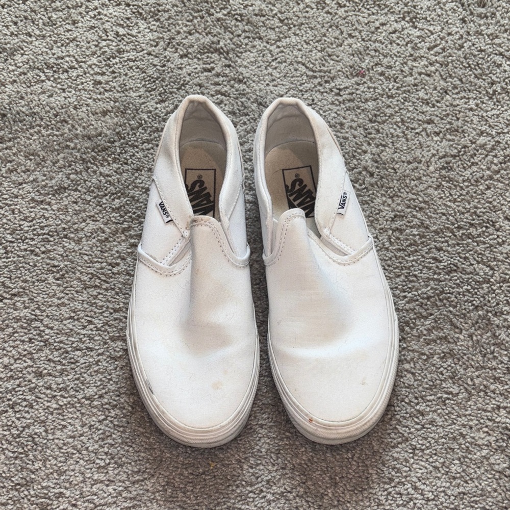 Vans Women’s Classic White Slip-On Sneakers